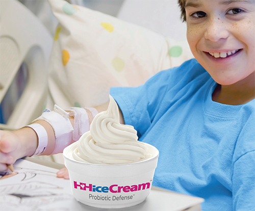 Boy enjoying HHice Cream soft serve yogurt